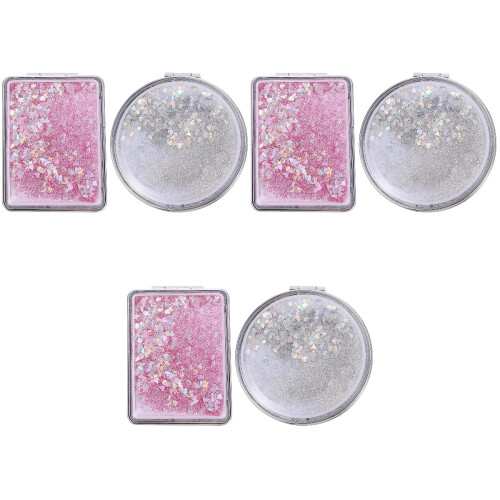 6Pcs Stylish Portable Pocket Mirrors Foldable Double-Sided Makeup 2