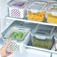 3-in-1 Fridge Storage Containers with Lid & Colander, Multi-Size Produce Bins for Kitchen Organization