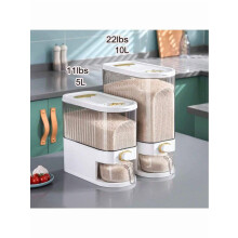 11/22lbs Airtight Rice Bucket with Measuring Cup - Moisture/Insect-Proof Cereal/Grain/Flour/Pet Food Storage Container (Kitchen Supplies)