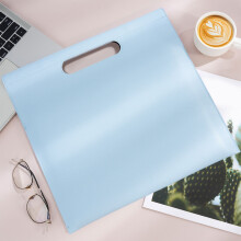 AuroraX 8.5x11 in Letter Size File Folders,Expanding Leather Blue Briefcases with Handle for Paper Documents File Office Supplies