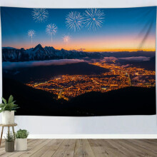 Winter Festival Landscape Wall Art Snowy Mountains