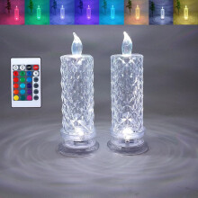 Rose Shadow LED Crystal Candle Set 2 pcs