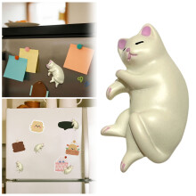 3D Cat Refrigerator Magnet for Kitchen Whiteboard, Cute Fridge Decor with Memo Note Function, Adorable Pet Themed Home Office Accessory - A