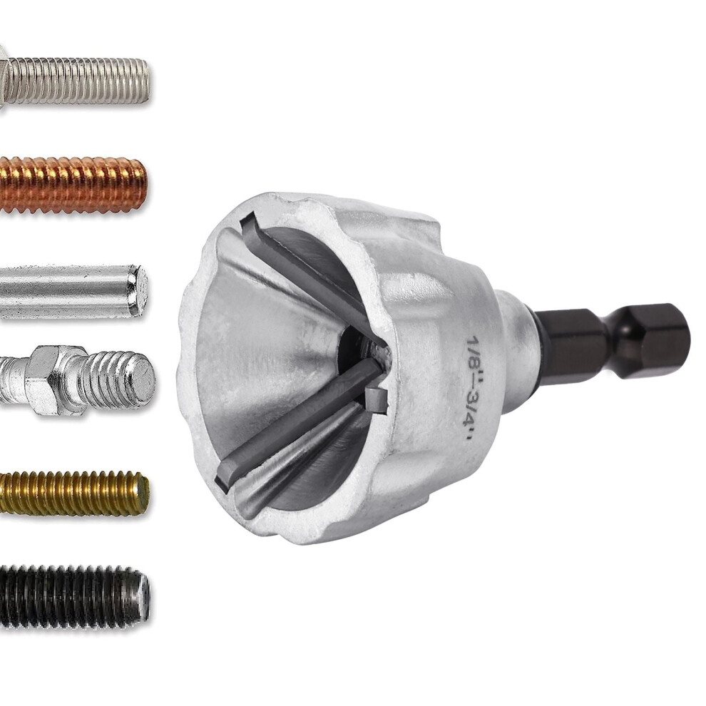 Deburring External Chamfer Tool With Quick-Release Hex Shank (1/8"Â3/4"), Improved Durability & Sharpness, Compatible With Standard Drills 9132278001975