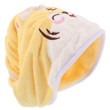 1Pcs Yellow Hair Drying Hat Turban Towel for Wet Hair Cute Cartoon Design 23.6x11.8x0.5in Quick Dry