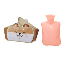 Hot Water Bottle Belt Set Cute Shiba Inu Design Rubber Pain Relief Warmth Thermal Therapy for Muscles and Cramps