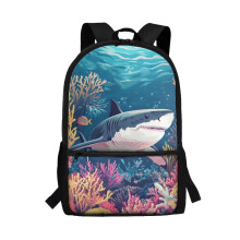 Shark Printed School Backpack for Kids 5-13, Padded Straps, Casual Daypack for Travel or Sports – Compatible with Preschool & Elementary