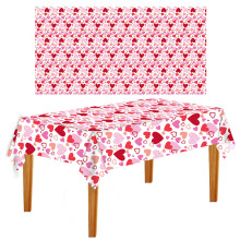 Red Heart Valentine's Day Tablecloth Waterproof