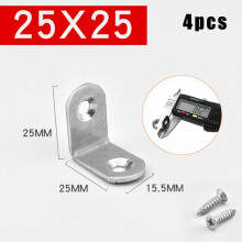 4Pc Stainless Steel Corner Brackets Right Angle L-Shape Brackets 25*25Mm
