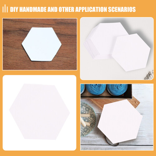 100Pièces Papier De Couture Pour Patchwork Modèles Hexagone Blancs 2