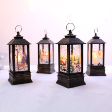 Veilleuse LED tactile festive en plastique, style Noël, motif Père Noël créatif, lanterne bougie pour fête
