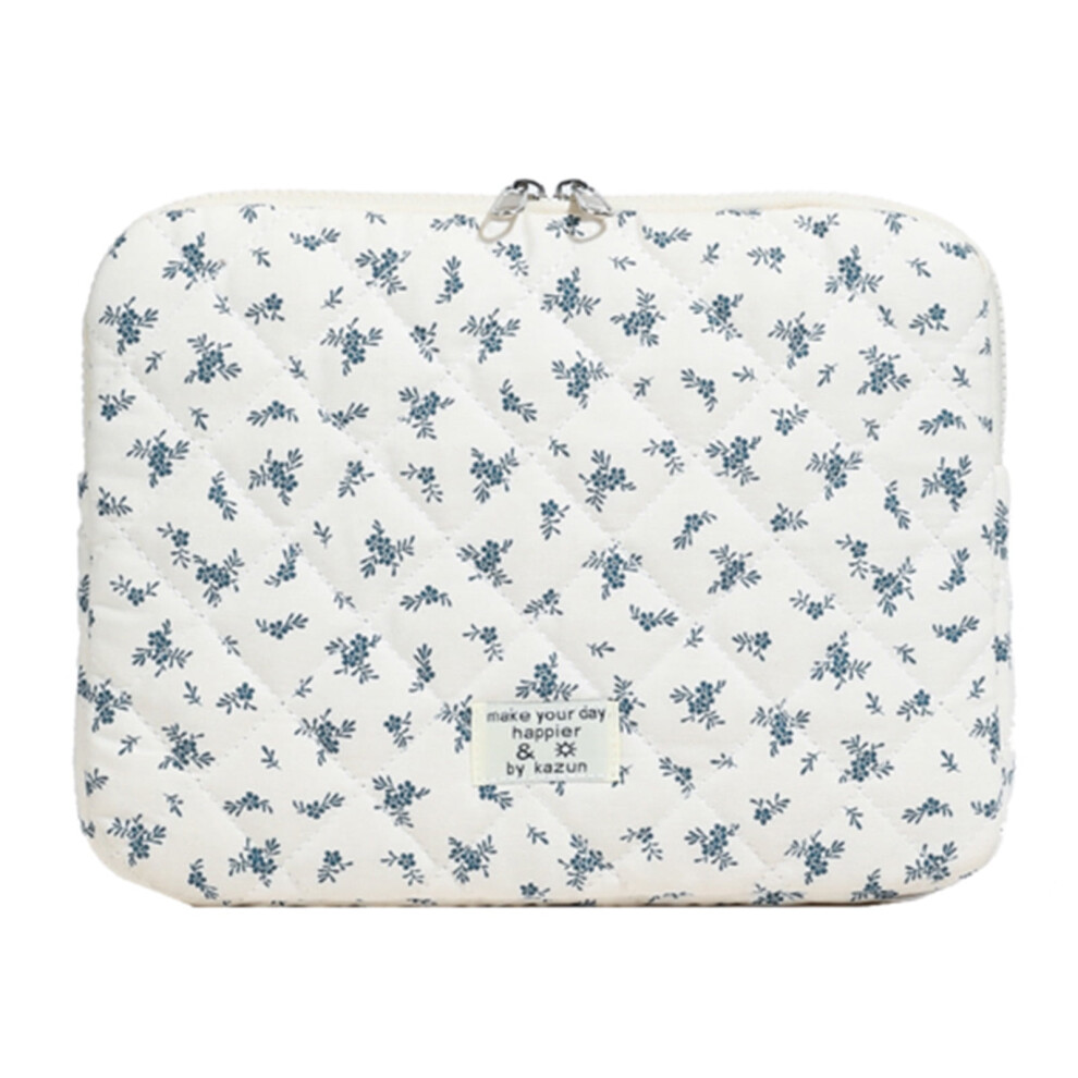 Puffy Quilted Floral Laptop Sleeve – Maple Leaf Design, Shockproof, Coquette Aesthetic, Compatible With Ipad, Tablet, Notebook (11.42" X 0.98" X 9132278004198