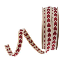 Nastro in grosgrain con cuori, 10 iarde 0,4", stampa a tema amore – Confezione regalo, matrimonio, San Valentino, confezione di fiori (D)