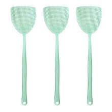 Plastic Fly Swatter 17.5" Long Handle, Strong Flexible Grid, Indoor/Outdoor Use, 3 Colors (3pc), Compatible with Classroom