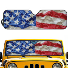 3D American Flag Windshield Sun Shade, 52.95"x16.14", Compatible with JK/JKU/TJ 2&4 Door