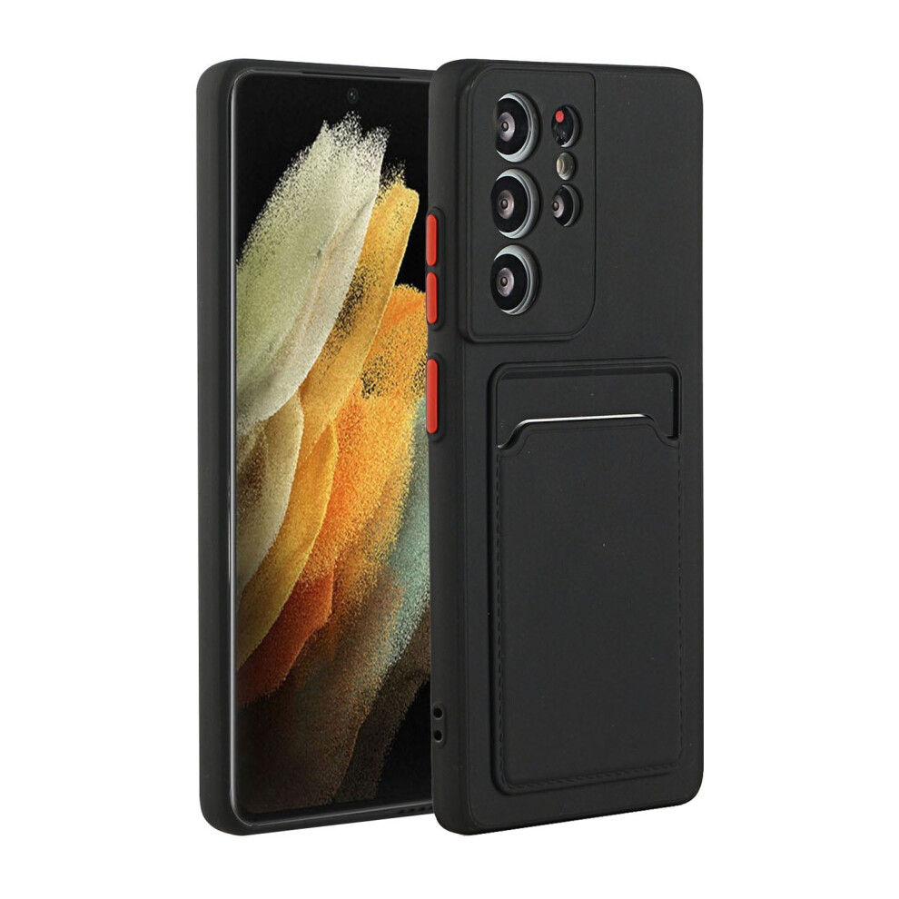 Slim Shockproof Galaxy S21 Ultra Case With Card Slots, Non-Slip Tpu Bumper Wallet Â Compatible With Samsung Galaxy S21 Ultra, Black 9165521770281