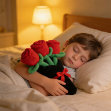 Bouquet de roses en peluche – Peluche douce de 30 cm pour adultes | Cadeau idéal pour la Saint-Valentin, un anniversaire ou toute autre occasion