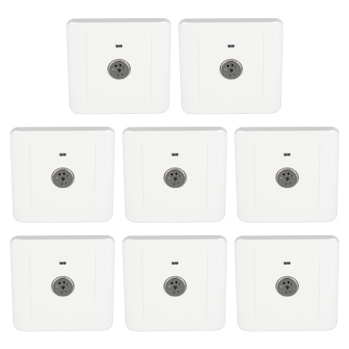 Multipurpose Functionality White Decorative Covers, Energy Saving Delay Switches For Sound And Light Control, Wall-Mounted8Pcs For Home Office 2