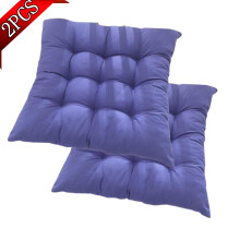 Coussin de chaise bleu foncé avec attaches, 40 x 40 cm (lot de 2)