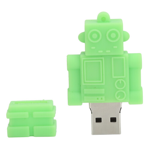 Flash Drive With Unique Robot Design, Class-A Chip For Rapid Data Transmission, Compatible With Various Operating Systems And Devices (Green) 2