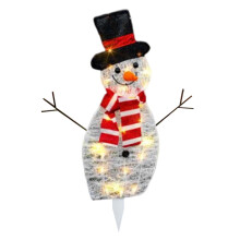 LED-sneeuwpop tuinlamp met prikker voor buiten, kerstdecoratie
