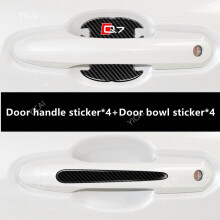 Pegatina protectora antiarañazos para manija de puerta de coche con textura de fibra de carbono para Audi Q7.