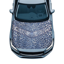 Universelle Motorhaubenabdeckung – Waschbar, leicht zu reinigen, Schutz und Dekoration, Blaues Geparden-Leopardenmuster