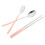 5Sets Pink Stainless Steel Travel Tableware Set with Case for Camping 2