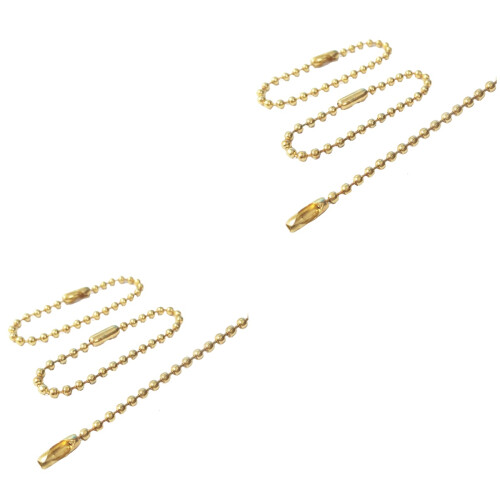 200Pcs Golden Long Bead Connector Clasp Ball Chains for Keychain Tags 2