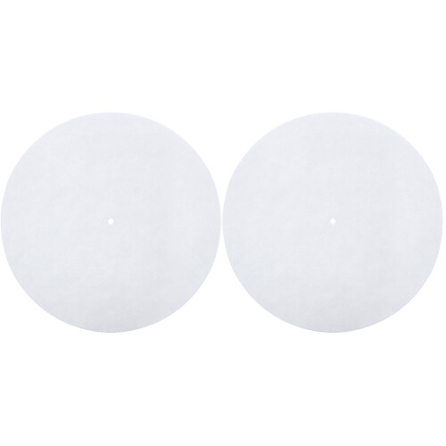 2Pcs Durable White Wool Mat Anti-Vibration Turntable Platter Pad 1