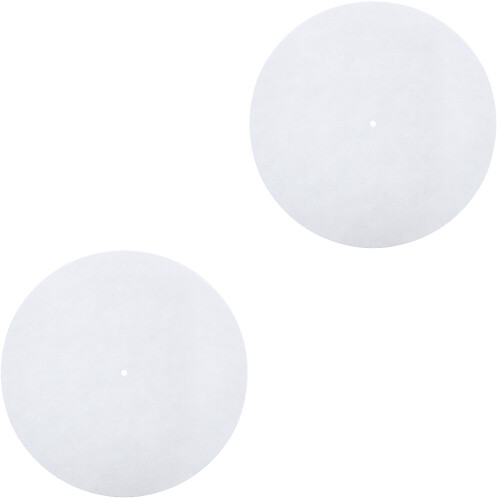 2Pcs Durable White Wool Mat Anti-Vibration Turntable Platter Pad 2