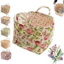 Panier de rangement pliable grand format en tissu matelassé style bohème (1 pièce)
