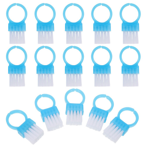300Pcs Nail Dust Removal Brush Blue Plastic Compact Nail Cleaning Tool 1