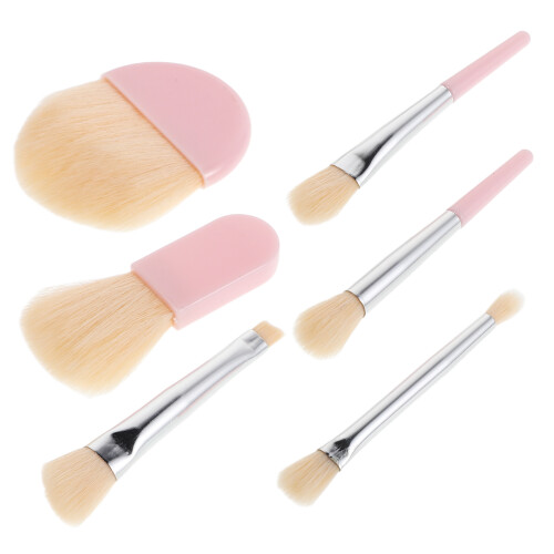 3Sets Soft Pink Mini Makeup Brushes with Portable Case for Travel 2