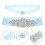 4Pcs Bride Rhinestone Wedding Garters Blue Satin Lace Adjustable Set 10