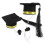 4Pcs Lightweight Felt Mini Graduation Caps Yellow Adjustable Pet Hats 9