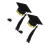 4Pcs Lightweight Felt Mini Graduation Caps Yellow Adjustable Pet Hats 11
