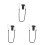 3Pcs Elastic Plastic Pen Holder Clip Retractable Stylus Lanyard Black 7