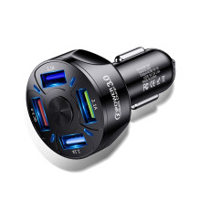 Nabíječka do auta s detekcí napětí a portem QC3.0PD20W typu C, inteligentní spínač, LED displej, 4portový USB rychlonabíjecí adaptér,