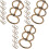 Three-Hole Binder Rings Brown Alloy For Daily Use 18pcs 2