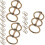 Three-Hole Binder Rings Brown Alloy For Daily Use 18pcs 6