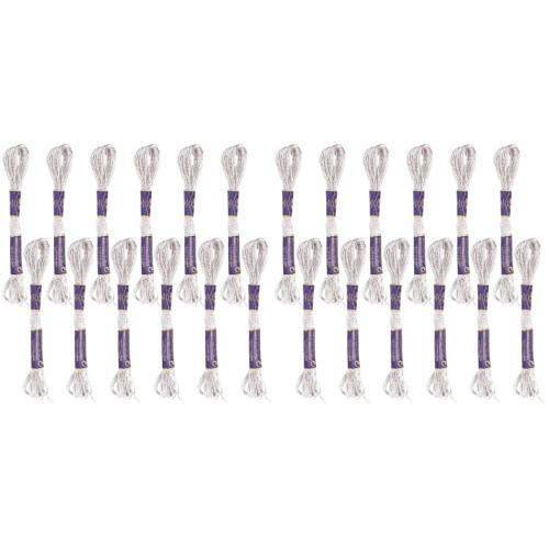 24Pcs Metallic Silver Embroidery Thread for Household DIY Sewing 1