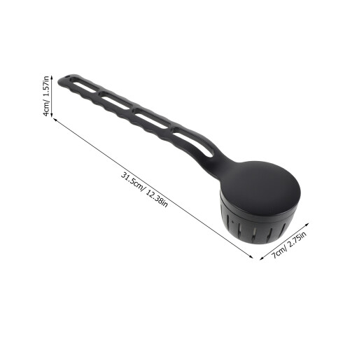 Black Back Bath Brush Long Handle Soft Nylon Bristles for Shower 1