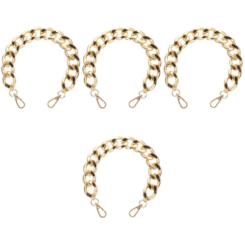 4Pcs Fashionable Golden Chunky Bag Chain Durable Replacement Strap 1