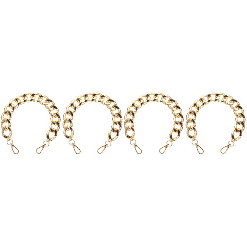 4Pcs Fashionable Golden Chunky Bag Chain Durable Replacement Strap 2