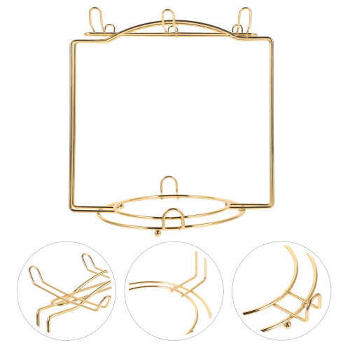 2Pcs Golden Multifunctional Cup Plate Organizer Stainless Steel Holder 1