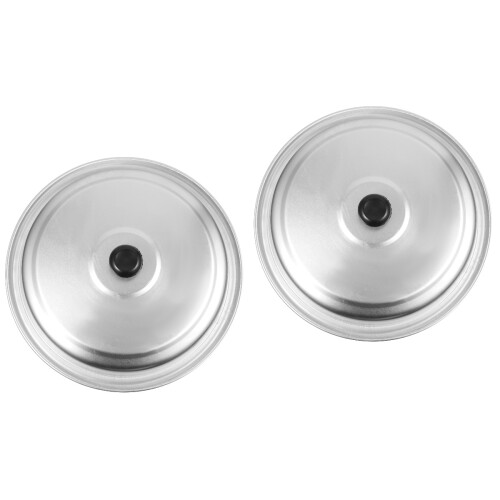 2Pcs Silver Aluminum Skillet Lids Universal Pot Covers Kitchen Item 2