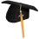 3Pcs Graduation Cap with Tassel Black Polyester Comfortable Fit 3