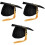 3Pcs Graduation Cap with Tassel Black Polyester Comfortable Fit 4