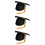 3Pcs Graduation Cap with Tassel Black Polyester Comfortable Fit 8